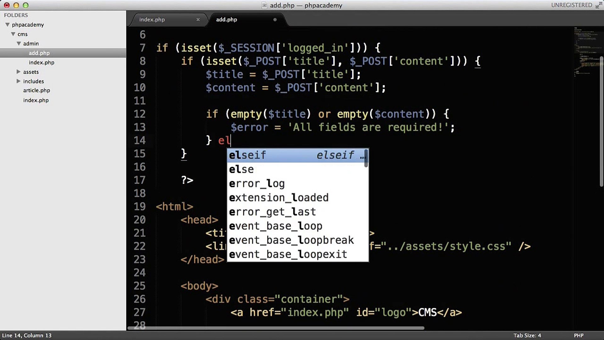 PHP Tutorials | C