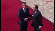 Revivez la passation de pouvoir entre François Hollande et Emmanuel Macron