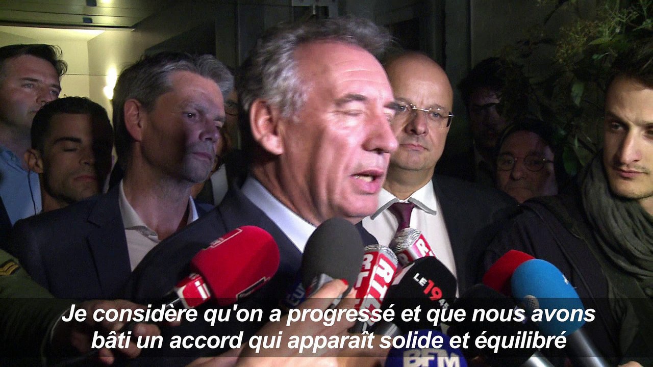 Bayrou : un projet d'accord "solide et équilibr...