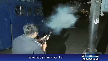 Video- Police use water canon against PSP workers