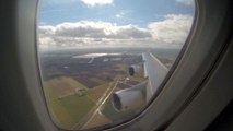 Boeing 747-400F Landing Amsterdam - Wing View Timelapse