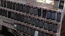 Une ferme à clics chinoise avec 10000 téléphones utilisés pour noter les applications mobiles.