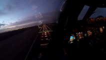KLM Boeing 747-400F Landing Amsterdam - Cockpit View Timelapse
