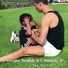 Football players with there kids