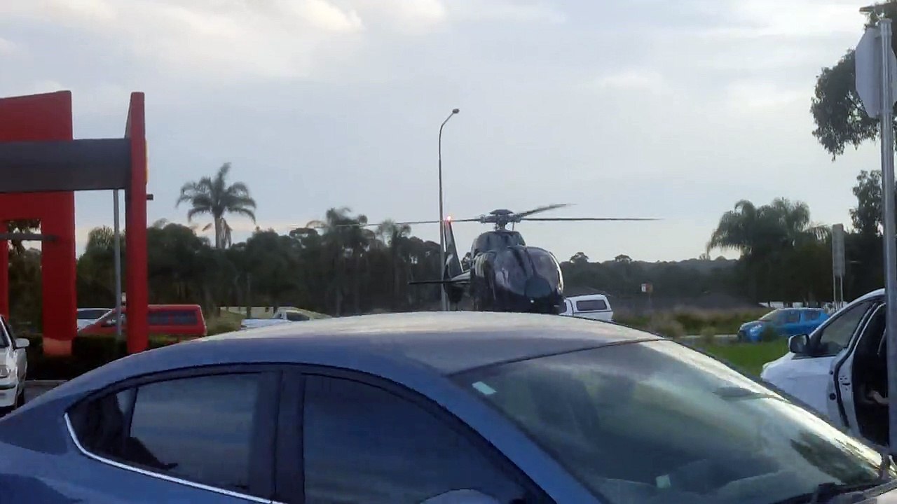 This is cool! Helicopter Stops at Fast Food