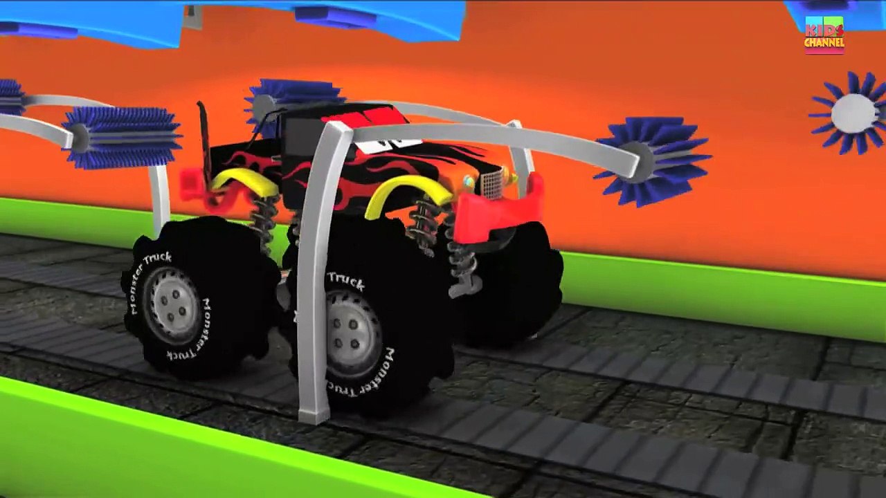 Monster Trucks _ Car Wash For Kids _ Monster Trucks For Children-uPgE-STk2CE