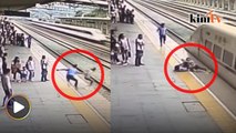Gadis hampir maut digilis kereta api