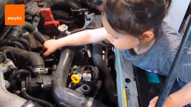 Young Girl Teaches How to Changes a Car’s Oil