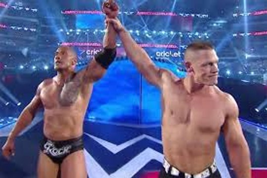 John Cena returns at Wrestlemania 32 to help the Rock against the Wyatt Family