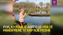 Shikoni se si ky fëmijë që po ushtronte peshkimin, arrin të kap peshk me të parën herë!