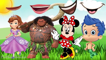 Download Video: Wrong Mouth Funny Swap Minnie Mouse Bubble Guppies Moana Maui Sofia Finger Family Nursery Kids Toy