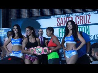 Amanda Serrano weight in and intense faceoff