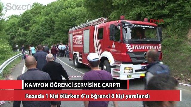 Beykoz’da hafriyat kamyonu öğrenci servisine çarptı: 1 ölü