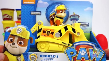 Video herunterladen: [Play-doh] Paw Patrol Toys Surprise Eggs Play Doh Bulldozer for Kids Rubble Construction Toys Play Dough