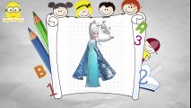 Disney Frozen Elsa Drawing Animation _ How To Draw Characters From Disney Frozen Elsa Cartoon Movie