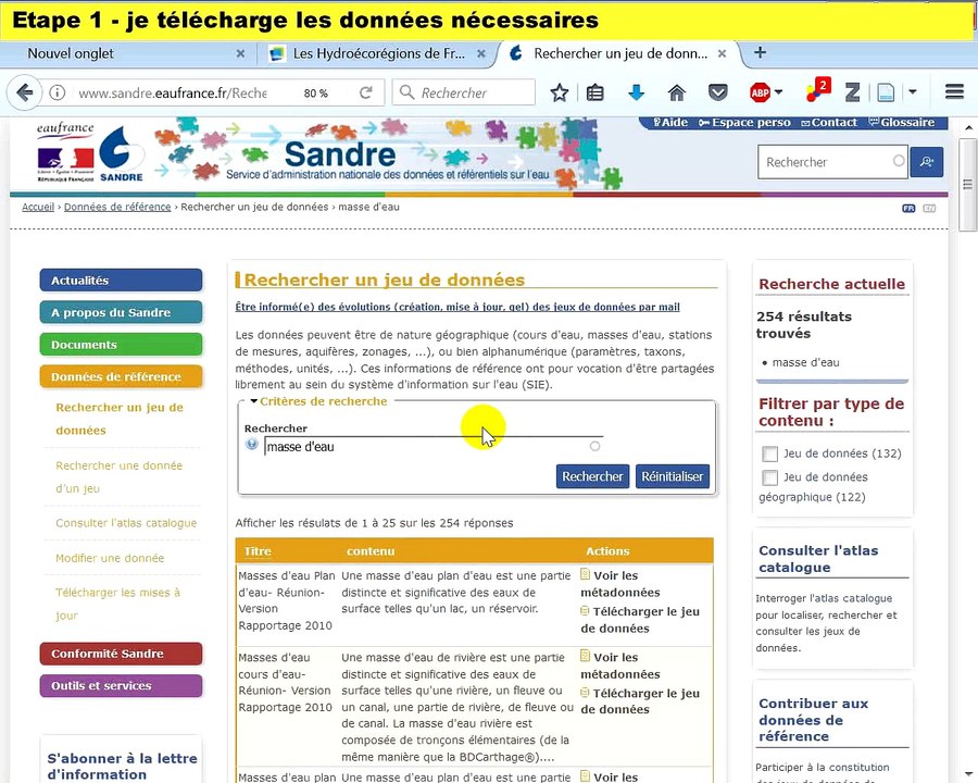 Tuto #1 "Méthode nationale d'évaluation des fonctions des zones humides" - Introduction au télechargement des données et projet SI
