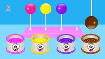 Colors for Children Learn with Lollipop Color Bucket Water Color Liquids   Colors Videos Collection