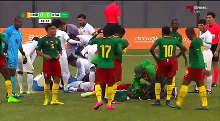 إصابة محمد كنو قائد منتخبنا امام الكاميرون