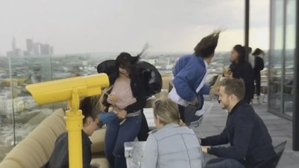 Partygoers Hit by Heavy Winds on New York Rooftop