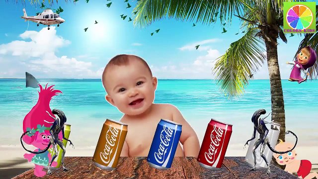 Best Learning Colors Video for Children Bad Baby Crying and Learn Color with Coca Cola Finger Family