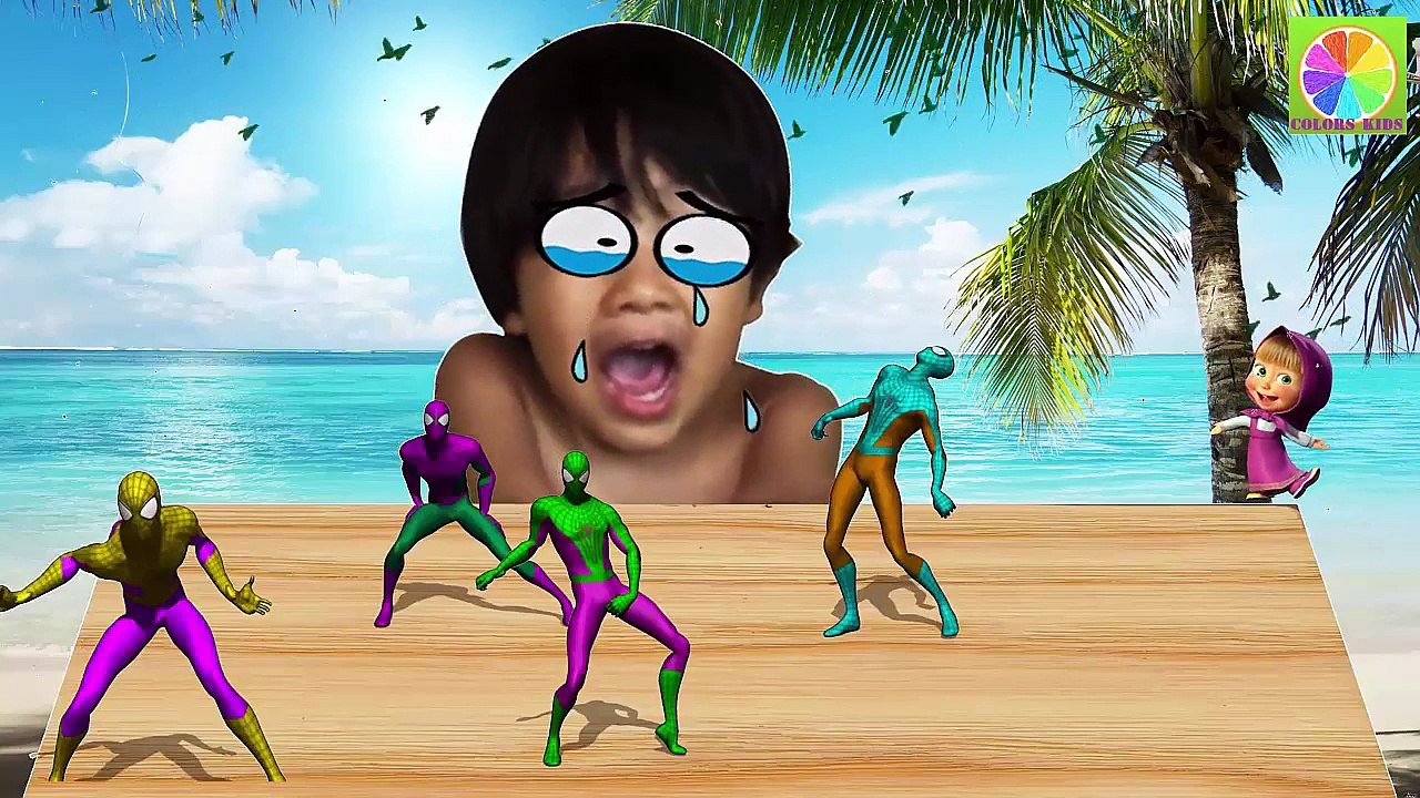 Baby Ryan Crying and Learn Colors with Colorful Spider man Best Learn Colours for Kids Finger Family