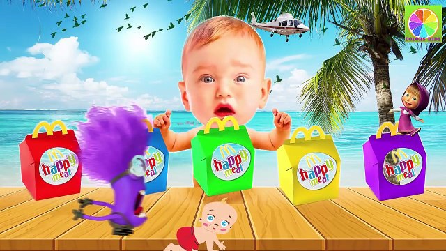 Bad Baby Crying And Learn Colors with Minions - Colorful Happy Meal Finger Family Song For Children