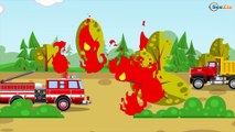 Camión de bomberos - Camión infantiles - Coches para niños - Coche de policia - Dibujos animados!
