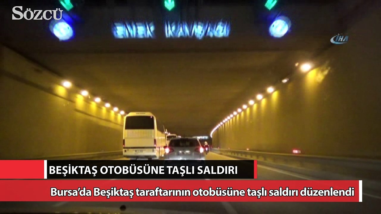 Bursa’da Beşiktaş taraftarının otobüsüne taşlı saldırı