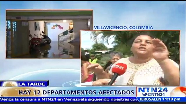 Fuertes lluvias en Colombia dejan afectados a 12 departamentos del país