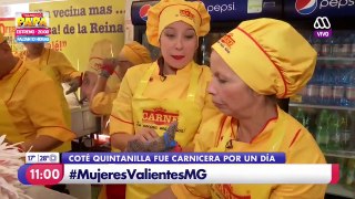 María José Quintanilla fue carnicera por un día Presentado por Clorox - Mucho Gusto 2017