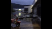 ATV Crash off wet loading dock