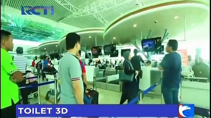 Unik, Ada Toilet 3 Dimensi di Bandara Sepinggan Balikpapan
