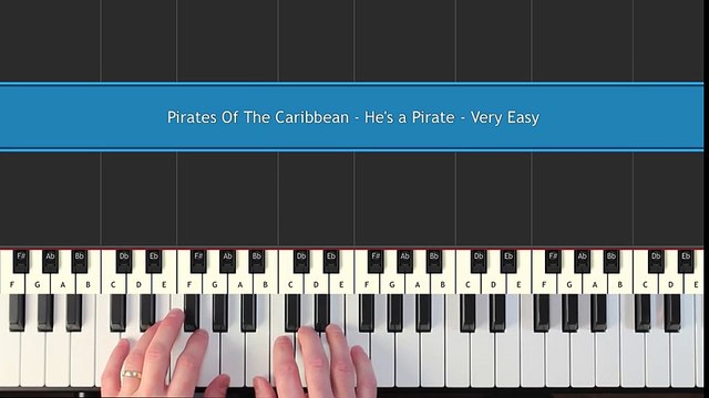 Pirates Of The Caribbean - He's a Pirate - Piano Tutorial Easy - How to Play (synthesia)