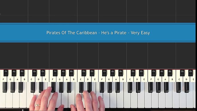 Pirates Of The Caribbean - He's a Pirate - Piano Tutorial Easy SLOW - How to Play (synthesia)
