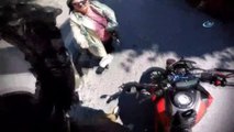 Motoruyla Kadına Çarptı Görüntüleri Sosyal Medyada Paylaştı