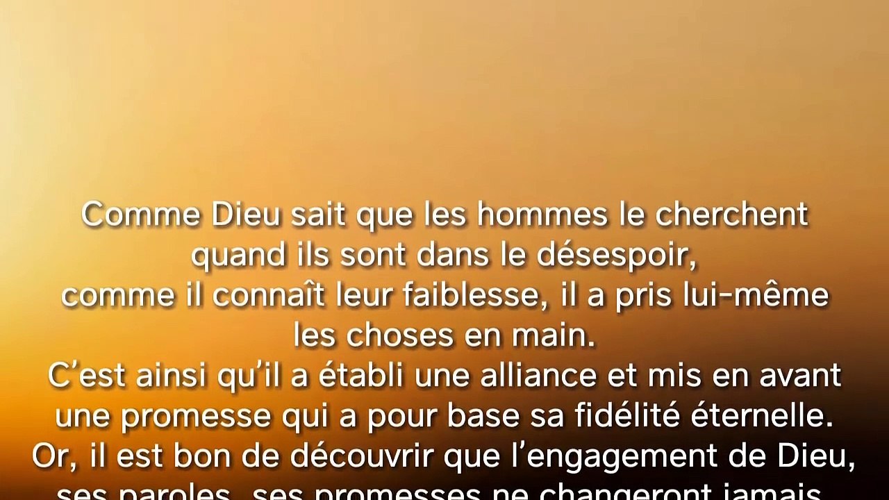 L’engagement de Dieu envers les hommes