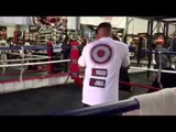 Robert Garcia Working Mitts With hard hitting Fabian Maidana - esnews boxing