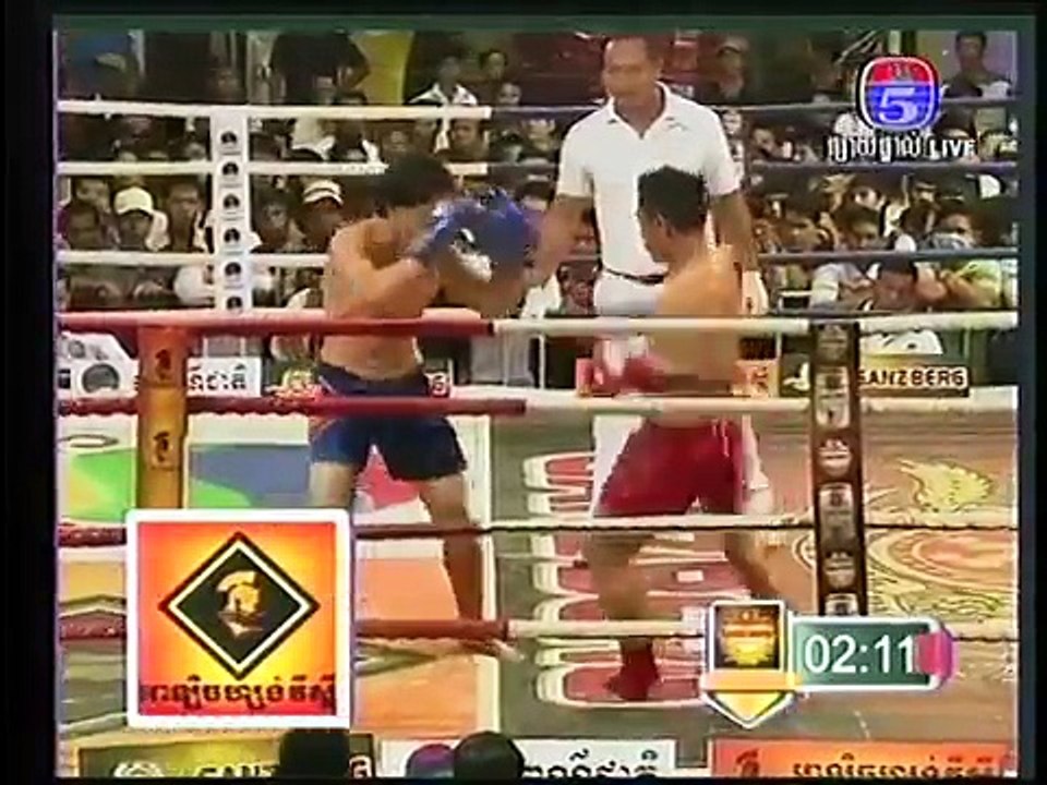 Khmer Boxing, TV5 Boxing, Noun Soriya Vs Ki Chong - VÕ ĐÀI KHMER