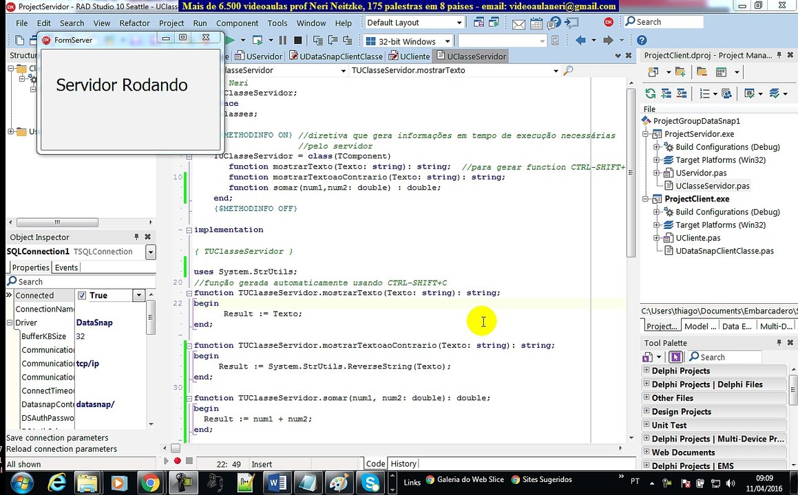 aula 6604 datasnap - implementando function para calculo somar 2 numeros usando client_server