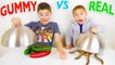 GUMMY FOOD VS REAL FOOD CHALLENGE - Kids Eat Real Worms - Super Gross Food !