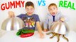 GUMMY FOOD VS REAL FOOD CHALLENGE - Kids Eat Real Worms - Super Gross Food !
