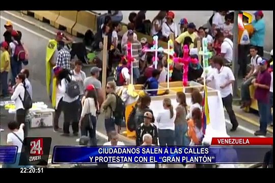 Venezuela: ciudadanos realizan gran plantón para rechazar al chavismo