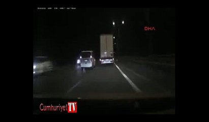 Ankara TEM Otoyolu'nda kaza araç kamerasında