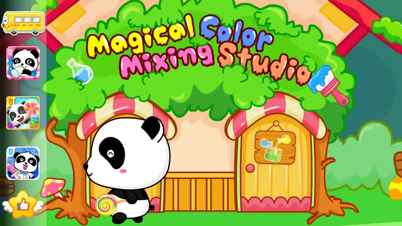 Baby Panda Color Games | Kids Learn Colors with Baby Bus Magical Color Mixing Studio For Children