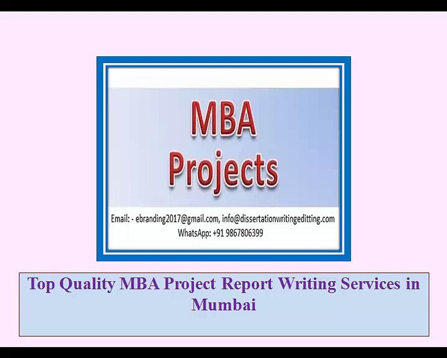 Top Quality MBA Project Report Writing Services in Mumbai