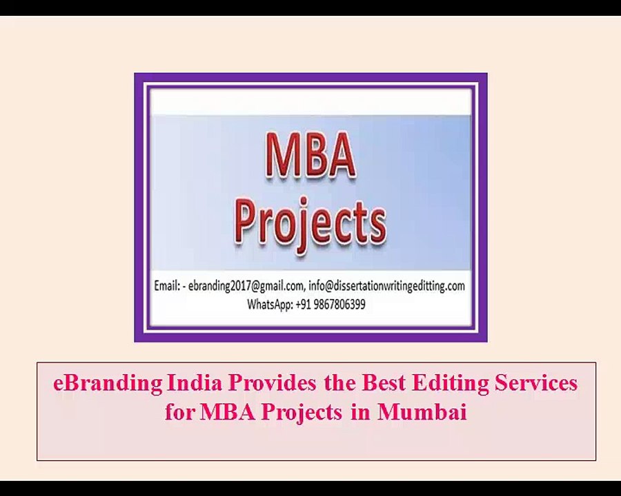 eBranding India Provides the Best Editing Services for MBA Projects in Mumbai
