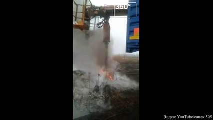Magma produced by a live electric wire spending an hour on the ground