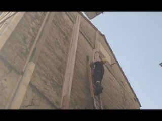 Montottone (FM) - Terremoto, opere provvisionali su cine teatro (16.05.17)