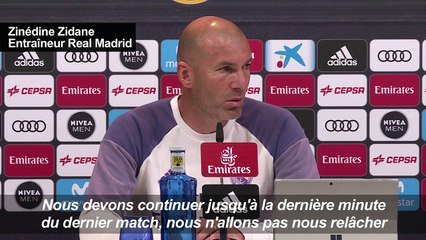 Real Madrid: "Ne pas se relâcher", prévient Zidane