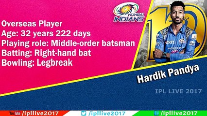 IPL 2017 Mumbai Indians 11 Players